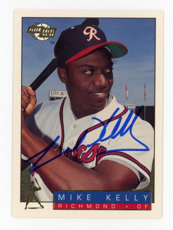 477 大リーグカード　マイケル.タッカー SIGNED BASEBALL CARD AUTO ATLANTA BRAVES MIKE KELLY 1993 FLEER
