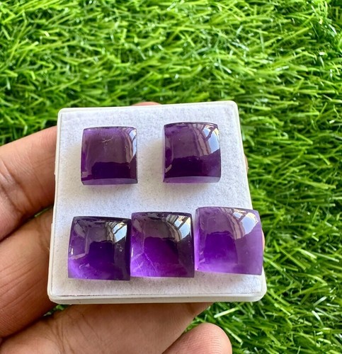 Natural Amethyst Cabochon 10MM Cushion Loose Gemstone 10Pcs Lot . - Picture 2 of 6