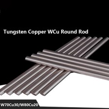  1mm-20mm Tungsten Copper WCu Round Rod Bar Long 200mm W70Cu20 Metal Shaft Stick