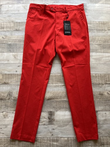 J Lindeberg High Vent Golf Pant Mens 34x32 Red Lightweight 4 Way Stretch New