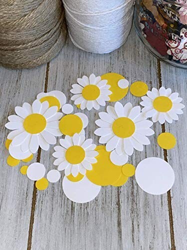 Daisy Flower Confetti - Daisy circle Confetti - 100 pcs - Table Decorations - Picture 1 of 1