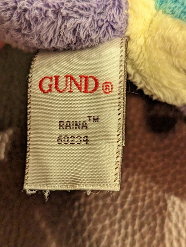 GUND RAINA Dragon Lovey Peluche Bambola Imbottita Piccola Viola Rosa Teal Giallo Alato - Foto 5 di 6