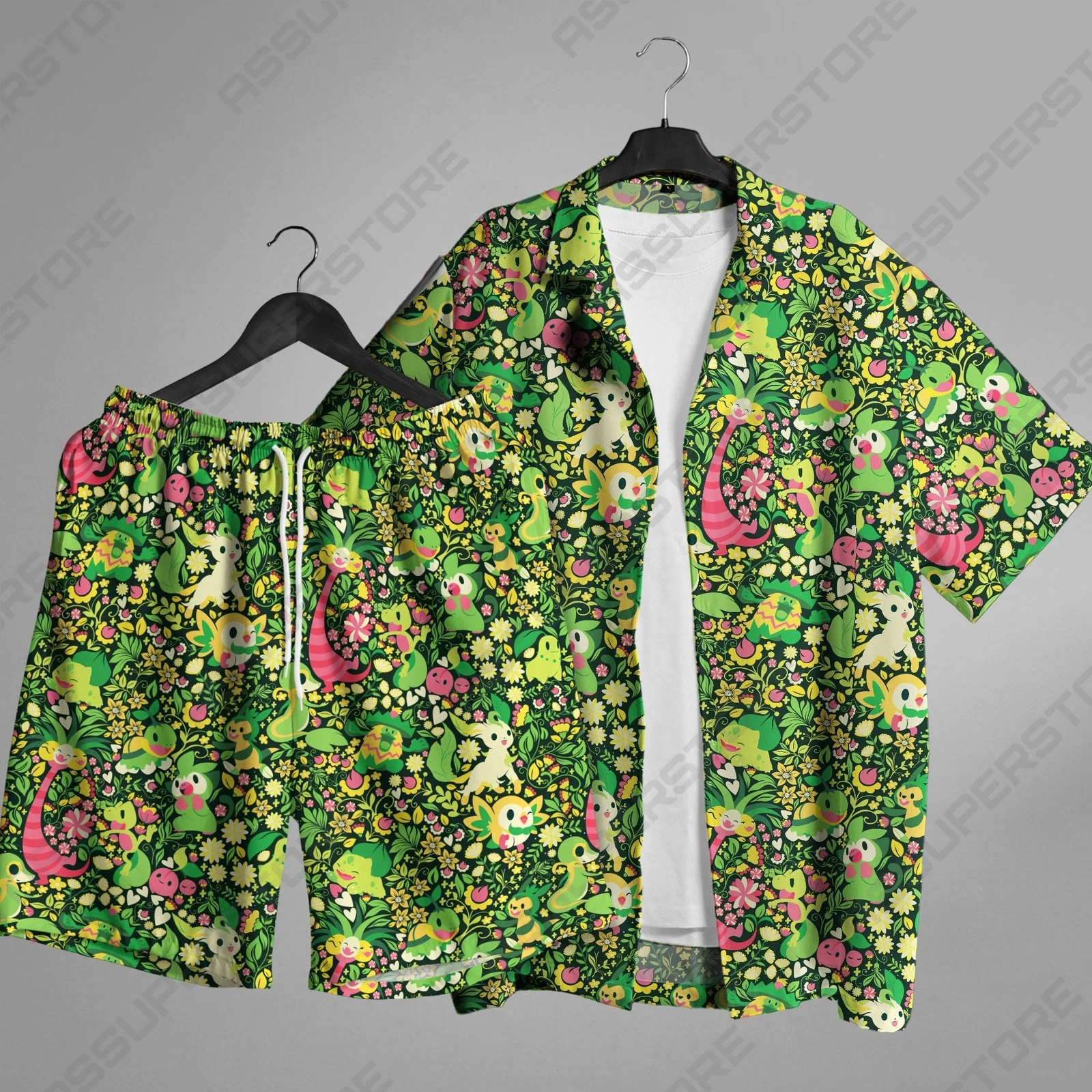 Bulbasaur Hawaiian Button-Up Shirt Bulbasaur Summer Hawaiian Shirt Bulbasaur
