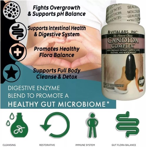 Candida Reinigung Komplex Hefe Ungleichgewicht Pilz Entgiftung Verdauung Gesundheit probiotisch - Bild 3 von 22