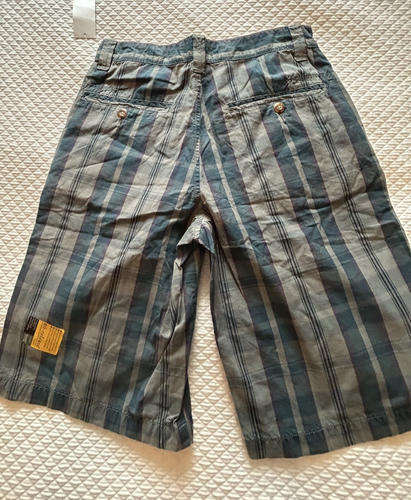 Set (2) Old Navy Boy's 12 REGULAR Wide Leg Painter Jeans & Plaid Shorts. RETRO - Picture 6 of 19
