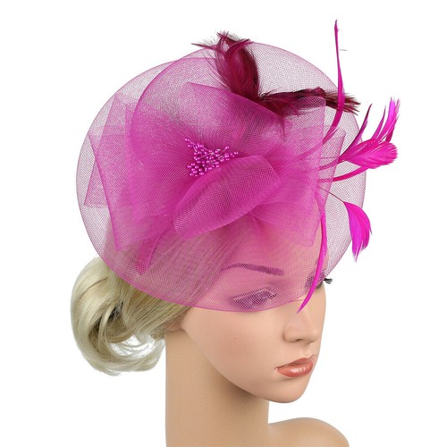 Fascinator Women's Mesh Organza Church Kentucky Derby British Bridal Party - Picture 5 of 20