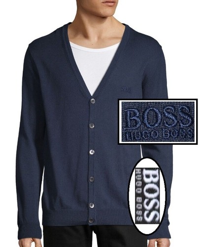 NWT Hugo Boss Black Label By Hugo Boss LOGO Lightweight V-neck Cardigan Sweater - Picture 5 of 21