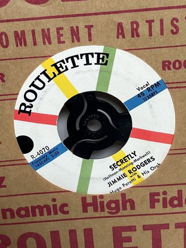 Jimmi Rodger’s 1958 Secretly/Make Me A Miracle 7” Vinyl Record 45 - With Center - Picture 4 of 6