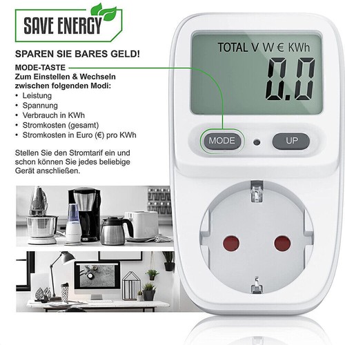 Leistungsmesser Energiemonitor Stromverbrauch Wattmeter Stromzähler Steckdose DE - Bild 4 von 12