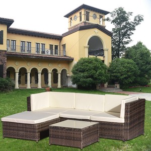 5 Pcs Patio Furniture Sectional Sofa Set Outdoor Rattan Wicker Image Is Loading 5 Pcs Patio Furniture Sectional Sofa Set Outdoor