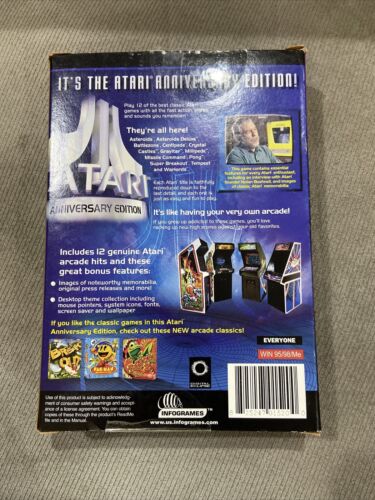 Atari Anniversary Edition PC Game CD-ROM Asteroids/Pong/Centipede Original Box - Picture 2 of 2