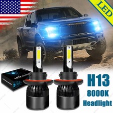 For 2004-2013 2014 Ford F-150 8000K H13 9008 LED Headlights High&Low Beam Bulbs