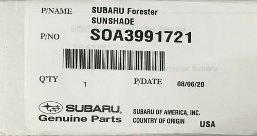 2019-2024 Forester Genuine Subaru Sunshade SOA3991722 2023-2025 Legacy Outback - 第 2/2 張圖片