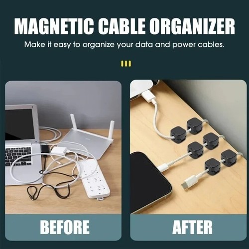 12pcs Magnetic Cable Clip Holder | Adhesive Wire Organizer for Desk & Home Use - 第 6/10 張圖片