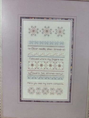 Just Nan Silver Needle Cross Stitch Chart Pattern Leaflet Pink Floral Vintage - Picture 2 of 5