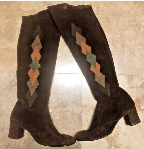 Vintage 60s Gogo Boots 70s Boots 60s Boots Brown V
