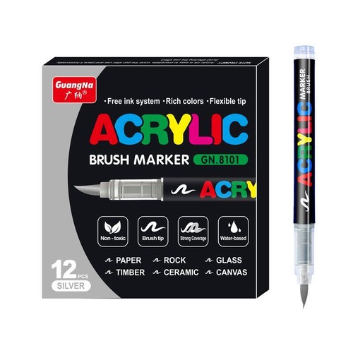 Acrylic Markers Brush Pens for Fabric Rock Painting Pen Stone Ceramic Glass - Picture 34 of 35