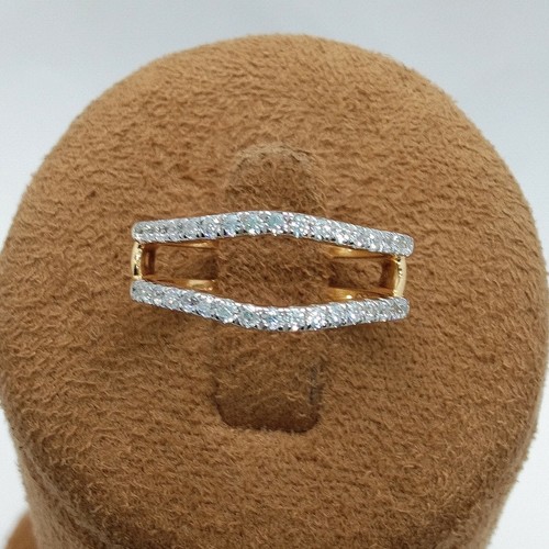 1/4 kt Verstärker Moissanit Ehering Ring Schutz 14 K vergoldet Silber - Bild 10 von 12