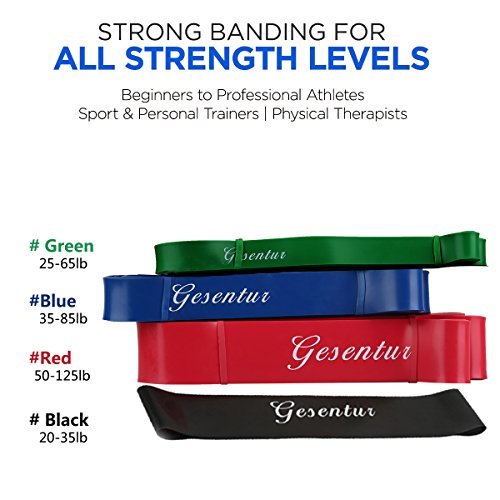 Set of Resistance 4 Exercise Bands, Resistance of Loop Bands, Gesentur Premium Latex Pull Up - 379803 Set of Resistance 4 Exercise Bands, Resistance of Loop Bands, Gesentur Premium Latex Pull Up - 379803