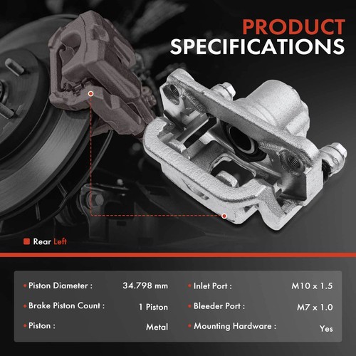 1x Disc Brake Caliper w/ Bracket for Nissan Juke 11-17 Sentra Tiida Rear Left - Foto 2 di 8