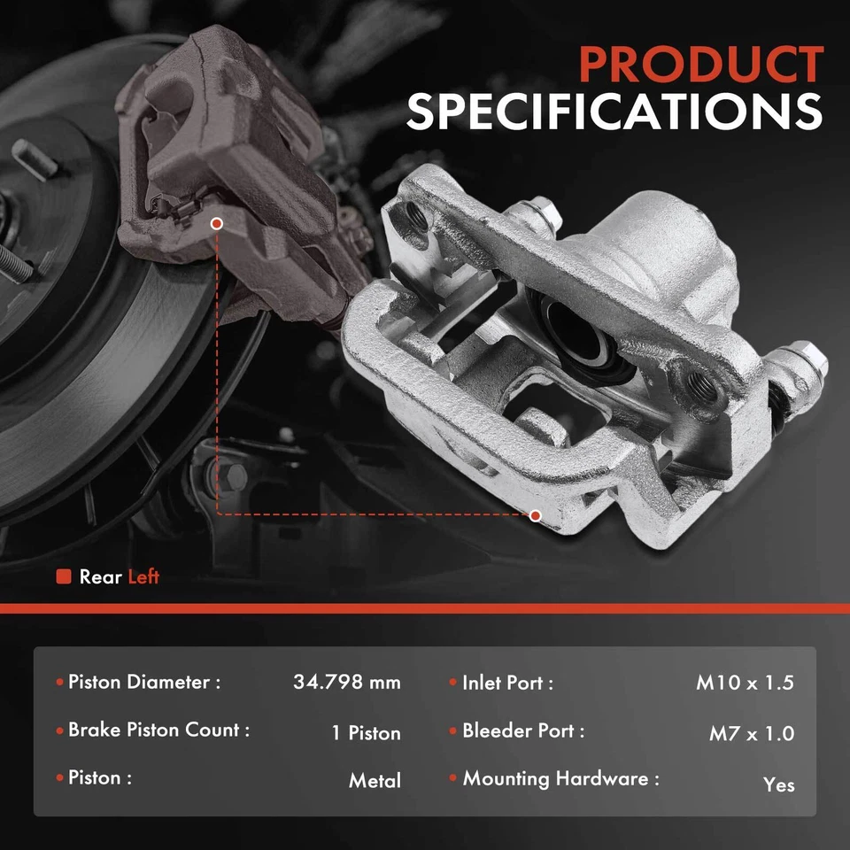 1x Pinza de freno de disco con soporte para Nissan Juke 11-17 Sentra Tiida trasera izquierda Foto 2 de 4