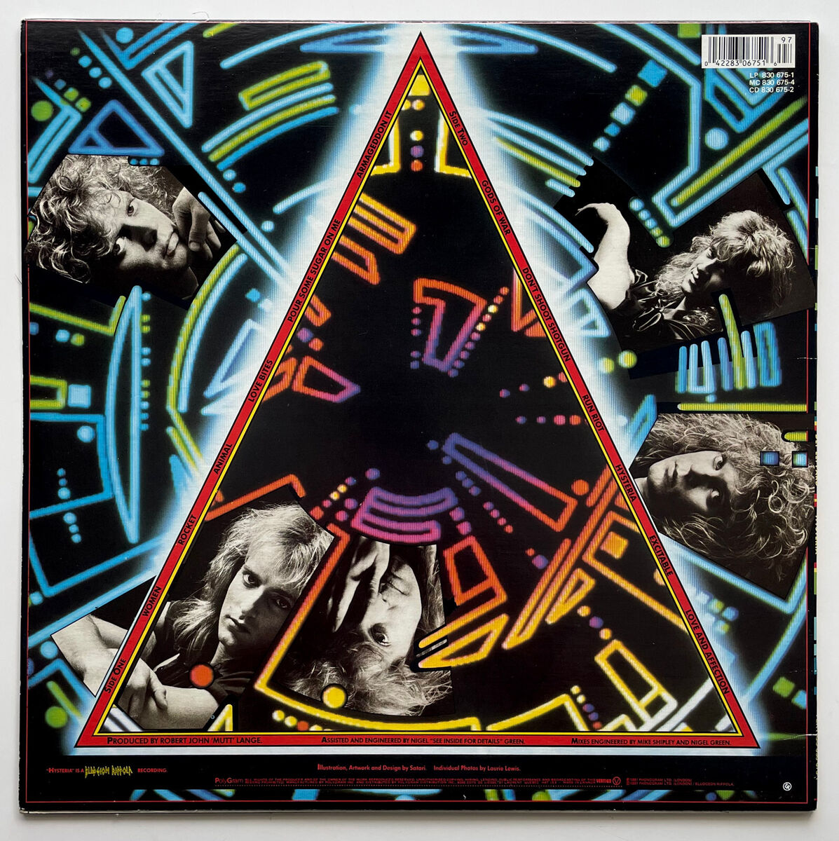 マイクラ 人気アイテム DEF 1987 Vtg ORIGINAL LEPPARD 1ST Record HYSTERIA Album 洋楽