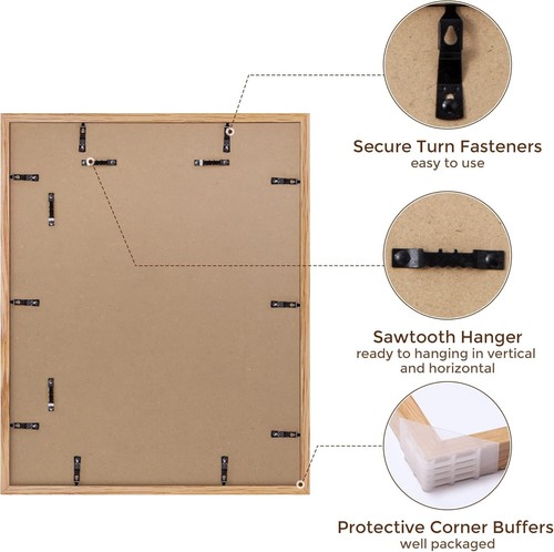 16x20 Picture Frame for Wall, Solid Oak Wood Frame 16"x20" with Real Glass, 1... - Picture 5 of 10