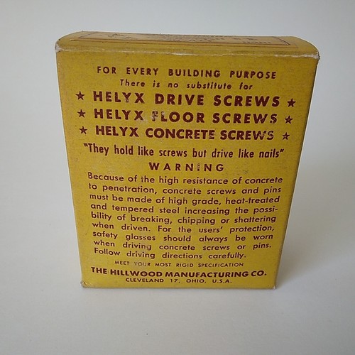 108 viti a spirale per calcestruzzo Hillwood Helyx NOS 1-3/4" scatola aperta - vintage anni 70 - Foto 10 di 11