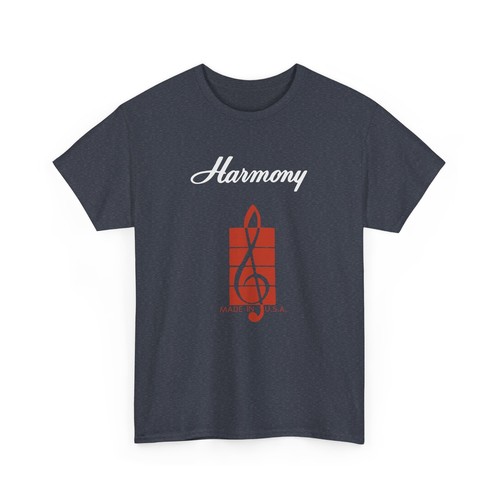 Harmony Treble Clef Guitar Headstock Logo T-Shirt - Kay Silvertone 4 Colors Gift - Picture 64 of 69