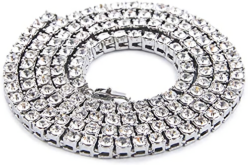 Charles Raymond Iced Hip Hop Silver Tone CZ Miami Tennis Chain Necklaces - TNSlv - Bild 17 von 28