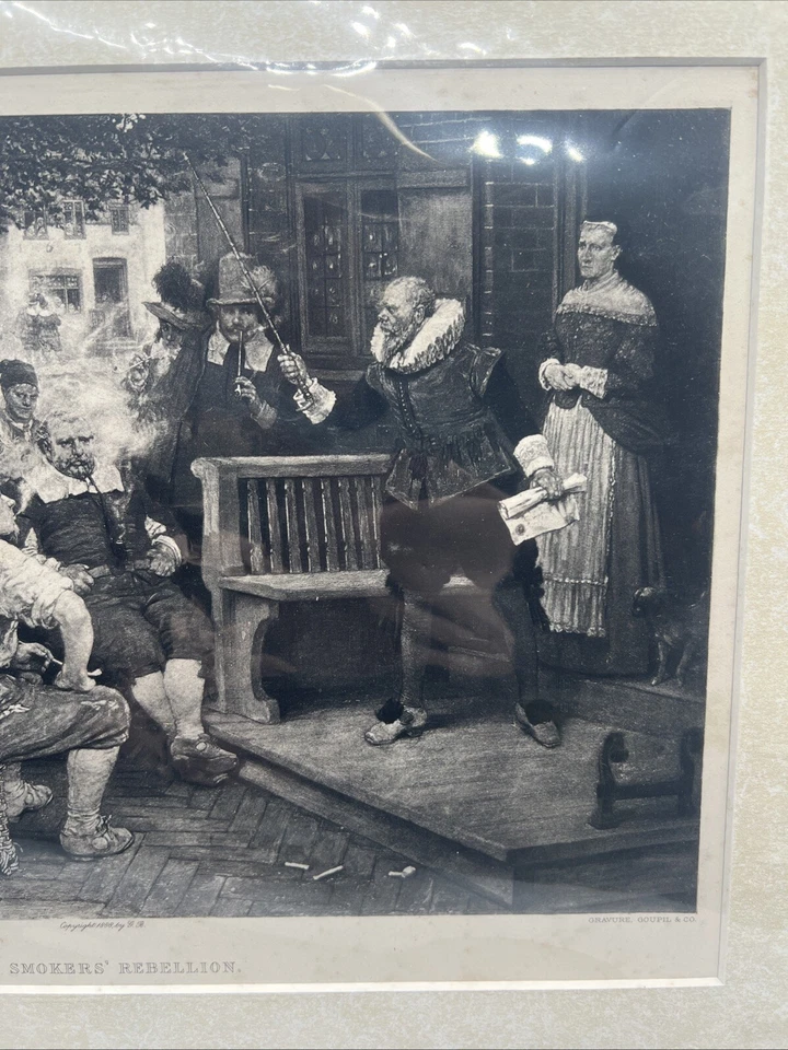 Impresión de 1888 LA REBELIÓN DE LOS FUMADORES Edicto William The Testy George Henry Boughton Foto 4 de 4