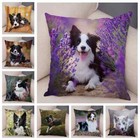 Cute Scotland Border Collie Pillowcase Dog Printed Soft Plush Pillow Case 