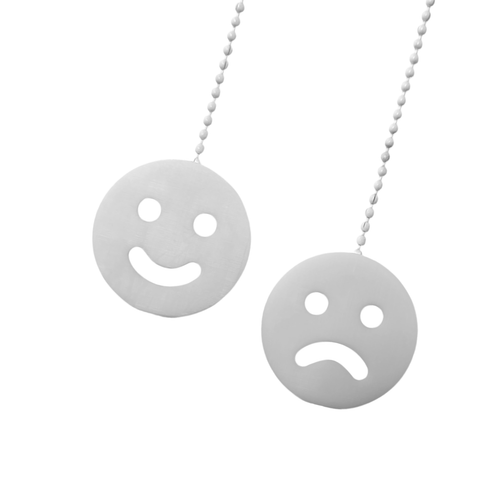 Smiley Face and Frown Ceiling Fan Pull Chains, Light, 12 inch Chain, Custom, New - Picture 2 of 2