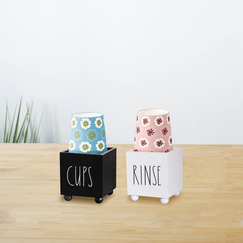 Bathroom Cup Dispenser Farmhouse Dixie Cup Holder 3 Oz 5 Oz Paper Mouthwash Cup - Picture 6 of 6