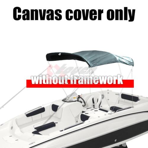 3 Bow 54"-60"W Boat Bimini Top 600D Polyester Canopy Gray Cover without frame - Picture 3 of 12