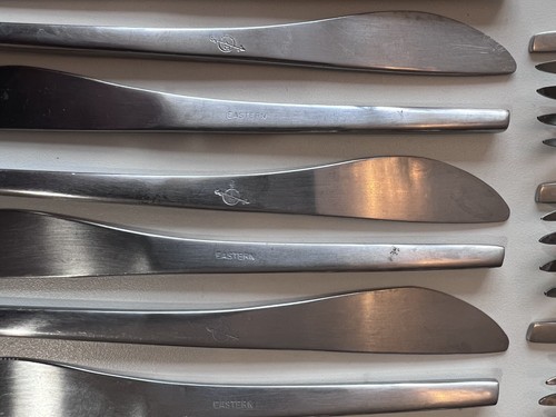 Cool Looking Lot 45 Pc Mid Century MCM Eastern Airlines Flatware Silverware Set - Picture 10 of 12