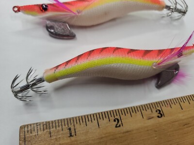Lot of 2 Squid Jigs - Brand New - Clown Color Scheme - 14 g - 1/2