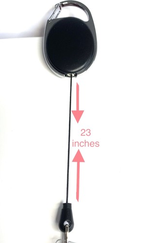 3PC SET RETRACTABLE KEYCHAIN BADGE ID HOLDER REEL CLIP CARABINER LANYARD 23” - Bild 3 von 3