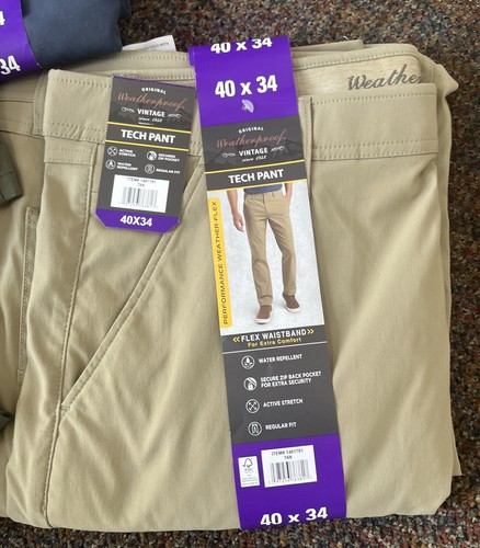 Weatherproof Vintage Straight Fit Tech 5 Pocket Pants TAN,BLUE,GREEN 1481791 - Picture 3 of 6