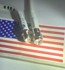 White RG58 SHIELD COAX RF CABLE RP-SMA MALE TO RP-SMA FEMALE WIFI EXTENSION USA