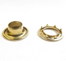 Grommets, #4 Brass, Heavy Duty Rolled Rim Spur, 9/16" Inch Hole, 12 Pc. Set