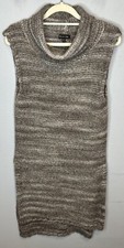 Massimo Ditto Wool Angora Cowl Neck Sleeveless Sweater Dress Slit Slides Small