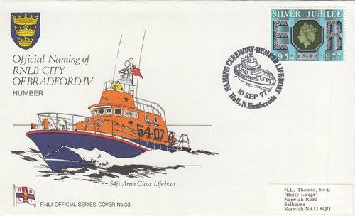 (134501) CLEARANCE RNLI 33 RNLB City of Bradford IV GB Cover Hull 1977 - Picture 1 of 1