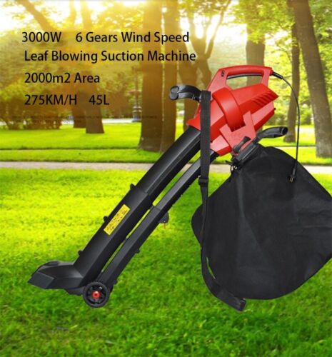 Soffiatore Foglie Elettrico da Giardino 3000W Tritafoglie Aspirazione +10m Linea Elettrica - Foto 1 di 6