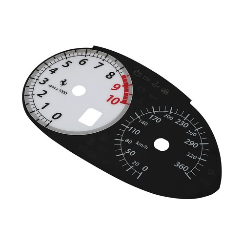 Spurweite Flächenauflage für Ferrari 599, 612 Instrumentencluster 360KM/H weiß - Picture 6 of 6