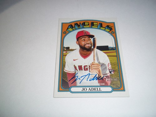 2021 Topps Heritage Baseball RC Karte handsigniert von Jo Adell