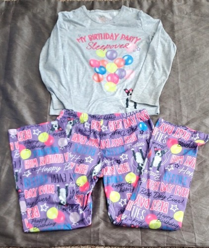 Justice My Birthday party  hey besties!sleepwear girl Pajamas sets SZ 12 used 
