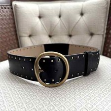 Universal Thread Women's Black Belt Brass Buckle Size Medium