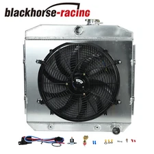 For 1955-1957 Chevy Bel Air/Nomad/One Fifty V8 3 Row Radiator+Shroud Fan Relay