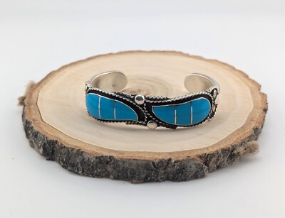 One Of The Most Intricate Southwest Turquoise Inlay Sterling Silver Bracelet One Of The Most Intricate Southwest Turquoise Inlay Sterling Silver Bracelet